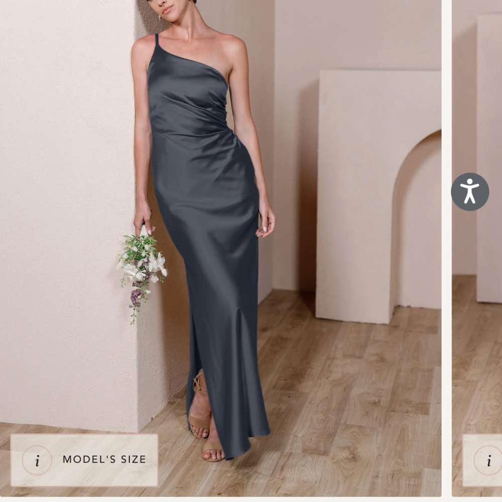 Revelry Black Satin Dress